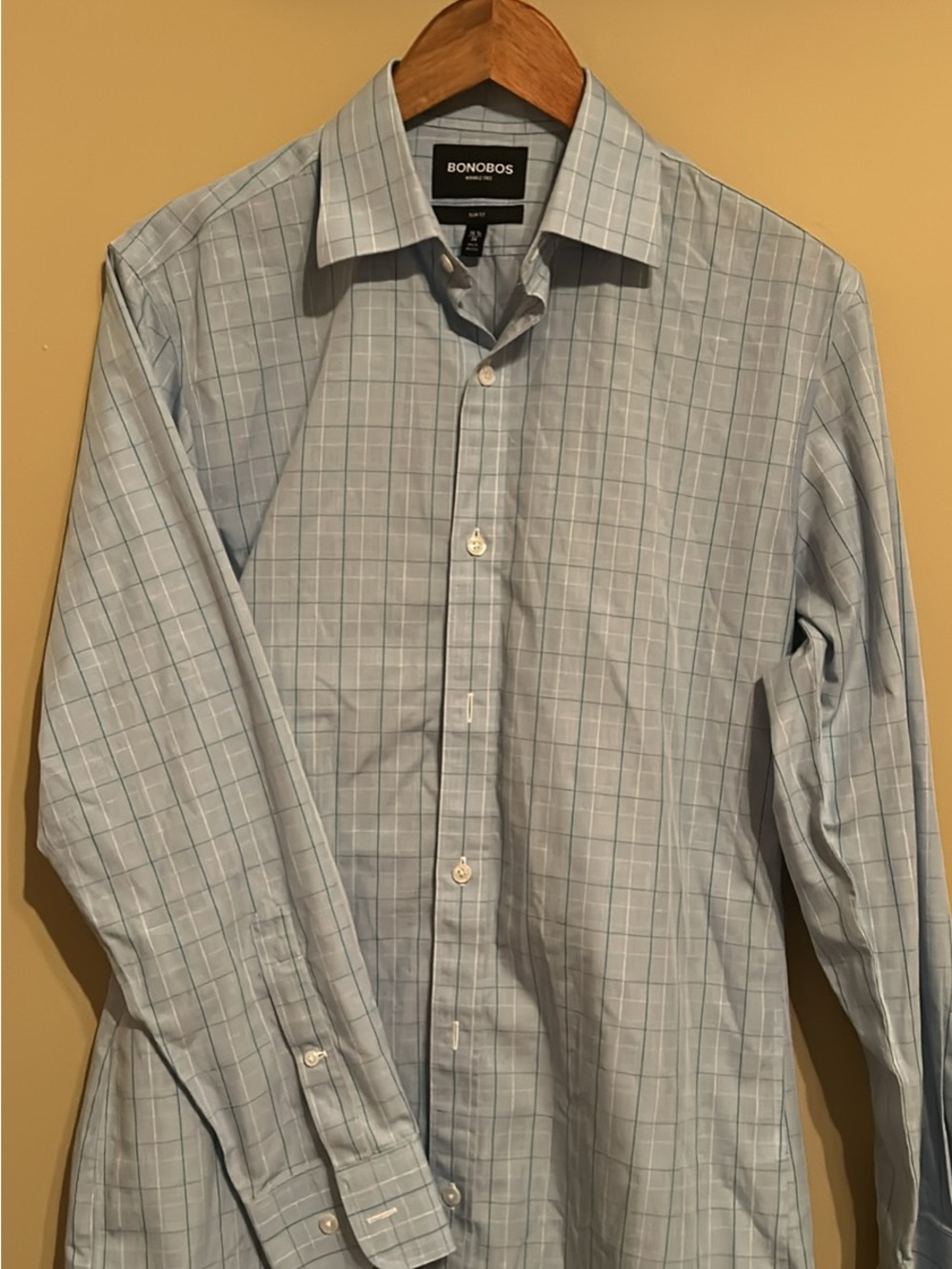 Bonobos Light Blue Windowpane Dress Shirt - Men's